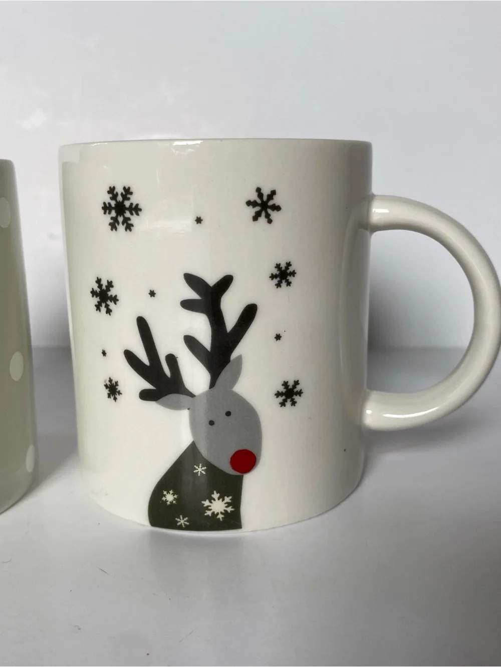 Crate & Barrel Holiday Mug Joan Anderson Reindeer Christmas Tree Snowman 3” Cup